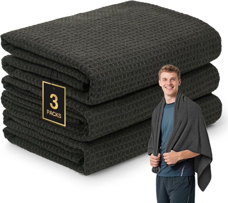SOOWASH Microfiber Gym Towels for Showering Working Out Quick Dry Negative ions Large Middle Small Sizes Lightweight Gym Towel for Men Women Tennis Sports Towels for Body Hot Yoga Fitness Essentials - Image 1